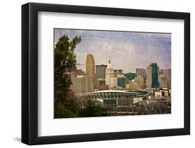 Downtown Columbus with the Football Stadium in the Foreground. this Image Has Been Treated with a T-pdb1-Framed Photographic Print