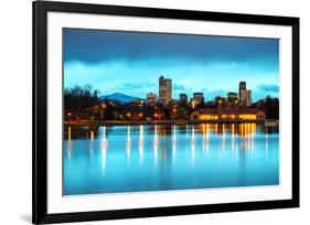 Downtown Denver Colorado Dusk-null-Framed Premium Giclee Print