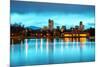 Downtown Denver Colorado Dusk-null-Mounted Premium Giclee Print