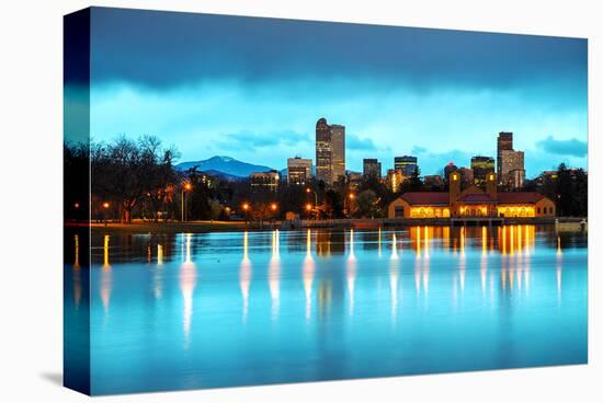 Downtown Denver Colorado Dusk-null-Stretched Canvas