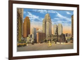 Downtown Detroit, Michigan-null-Framed Premium Giclee Print