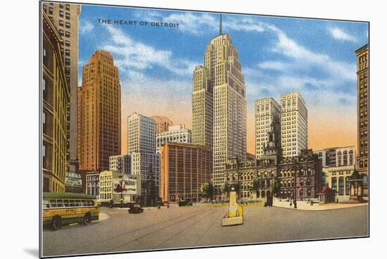 Downtown Detroit, Michigan-null-Mounted Premium Giclee Print