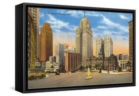 Downtown Detroit, Michigan-null-Framed Stretched Canvas