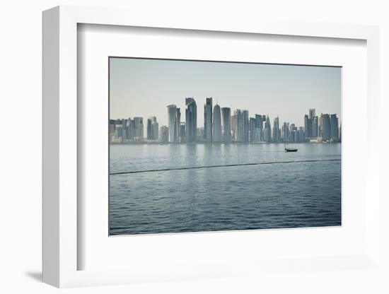 Downtown Doha with its Impressive Skyline of Skyscrapers, Doha, Qatar, Middle East-Matt-Framed Photographic Print