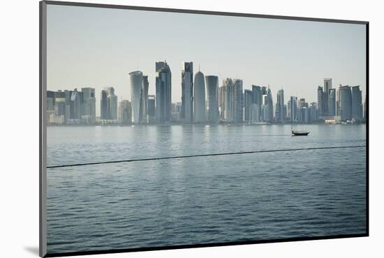 Downtown Doha with its Impressive Skyline of Skyscrapers, Doha, Qatar, Middle East-Matt-Mounted Photographic Print