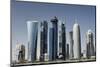 Downtown Doha with its Impressive Skyline of Skyscrapers, Doha, Qatar, Middle East-Matt-Mounted Photographic Print