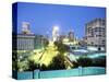 Downtown Evening Lighting, Tulsa, Oklahoma-Mark Gibson-Stretched Canvas