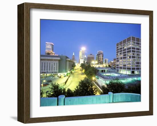 Downtown Evening Lighting, Tulsa, Oklahoma-Mark Gibson-Framed Photographic Print