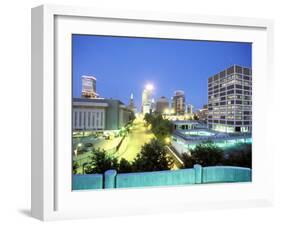 Downtown Evening Lighting, Tulsa, Oklahoma-Mark Gibson-Framed Photographic Print