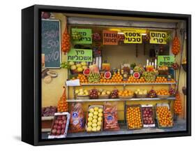 Downtown Fruit Stand, Tel Aviv, Israel-Walter Bibikow-Framed Stretched Canvas