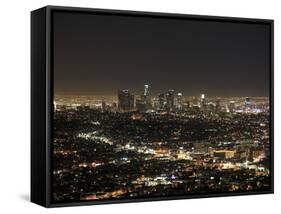 Downtown, Hollywood at Night, Los Angeles, California, United States of America, North America-Wendy Connett-Framed Stretched Canvas