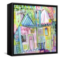 Downtown Houses-Wyanne-Framed Stretched Canvas