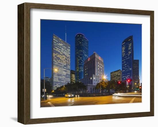 Downtown Houston.-Jon Hicks-Framed Photographic Print