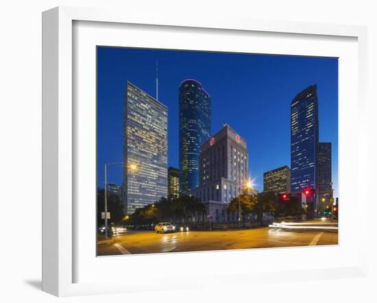 Downtown Houston.-Jon Hicks-Framed Photographic Print