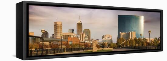 Downtown Indianapolis, White River State Park, Indianapolis, Indiana, USA.-Anna Miller-Framed Stretched Canvas