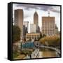 Downtown Indianapolis, White River State Park, Indianapolis, Indiana, USA.-Anna Miller-Framed Stretched Canvas