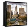 Downtown Indianapolis, White River State Park, Indianapolis, Indiana, USA.-Anna Miller-Framed Stretched Canvas