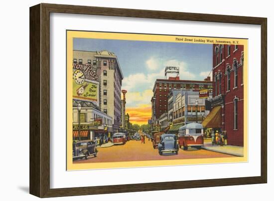 Downtown Jamestown-null-Framed Art Print