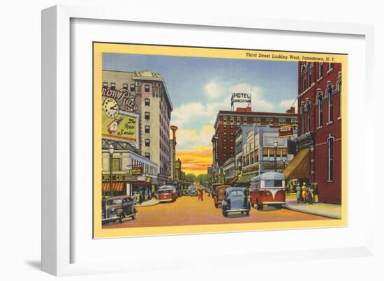 Downtown Jamestown-null-Framed Art Print