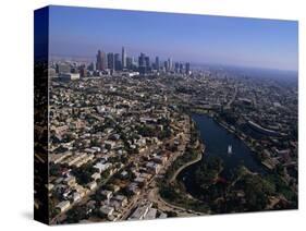 Downtown Los Angeles and MacArthur Park-Bill Varie-Stretched Canvas