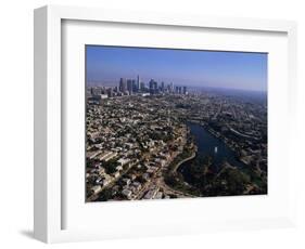 Downtown Los Angeles and MacArthur Park-Bill Varie-Framed Photographic Print