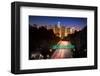 Downtown Los Angeles At Night-null-Framed Art Print