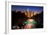 Downtown Los Angeles At Night-null-Framed Art Print