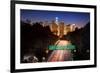 Downtown Los Angeles At Night-null-Framed Art Print