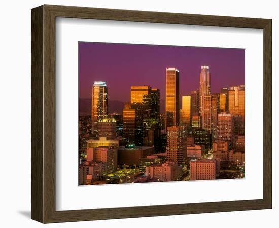 Downtown Los Angeles, California at sunset-null-Framed Photographic Print