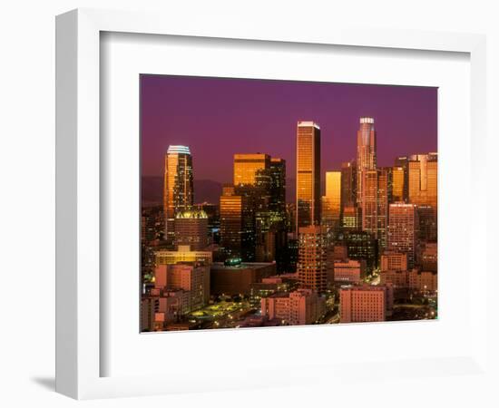 Downtown Los Angeles, California at sunset-null-Framed Photographic Print