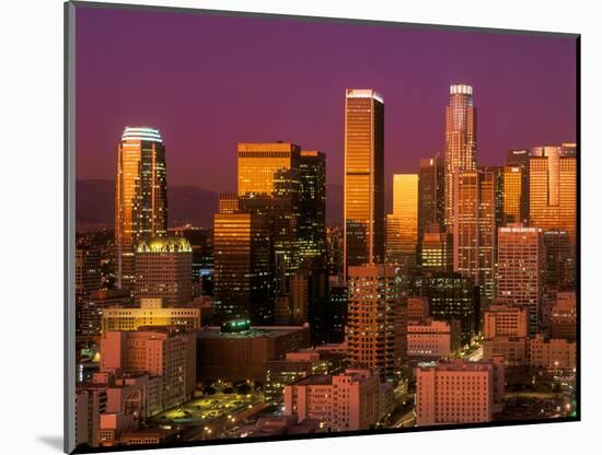Downtown Los Angeles, California at sunset-null-Mounted Photographic Print
