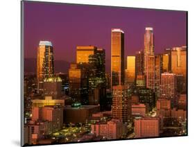 Downtown Los Angeles, California at sunset-null-Mounted Photographic Print