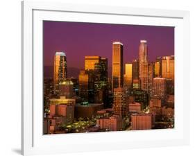 Downtown Los Angeles, California at sunset-null-Framed Photographic Print
