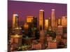 Downtown Los Angeles, California at sunset-null-Mounted Photographic Print