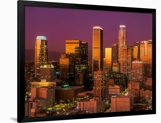 Downtown Los Angeles, California at sunset-null-Framed Photographic Print