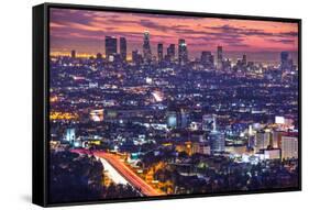Downtown Los Angeles, California, USA Skyline at Dawn.-SeanPavonePhoto-Framed Stretched Canvas