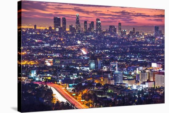 Downtown Los Angeles, California, USA Skyline at Dawn.-SeanPavonePhoto-Stretched Canvas