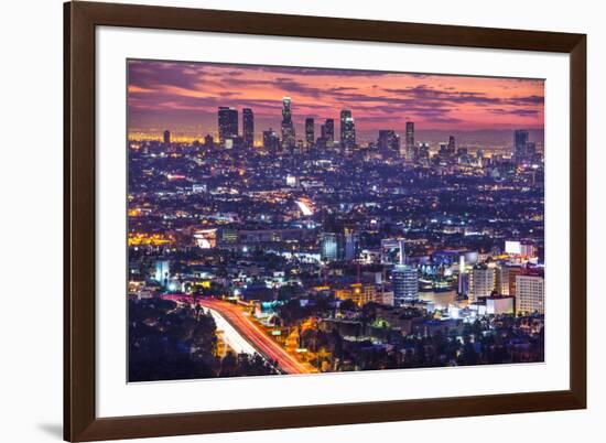 Downtown Los Angeles, California, USA Skyline at Dawn.-SeanPavonePhoto-Framed Photographic Print