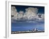 Downtown Los Angeles, California with Cumulonimbus Clouds Forming Overhead.-Ian Shive-Framed Photographic Print