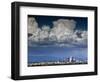 Downtown Los Angeles, California with Cumulonimbus Clouds Forming Overhead.-Ian Shive-Framed Photographic Print