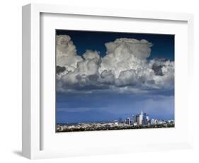 Downtown Los Angeles, California with Cumulonimbus Clouds Forming Overhead.-Ian Shive-Framed Photographic Print