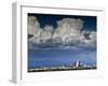 Downtown Los Angeles, California with Cumulonimbus Clouds Forming Overhead.-Ian Shive-Framed Photographic Print