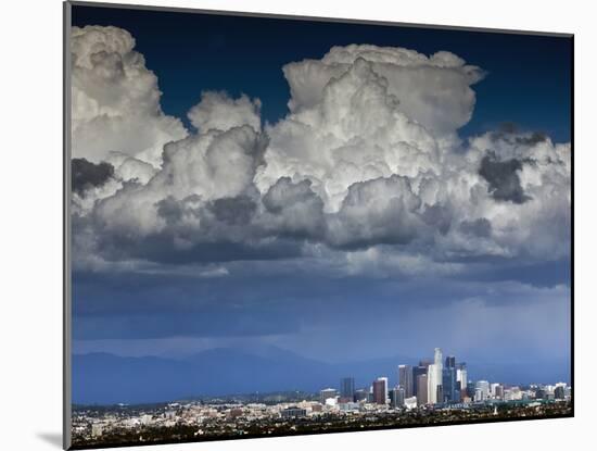 Downtown Los Angeles, California with Cumulonimbus Clouds Forming Overhead.-Ian Shive-Mounted Photographic Print