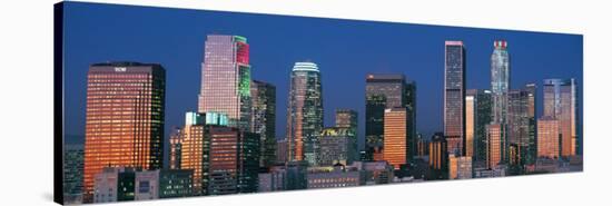 Downtown Los Angeles Skyline at Night-null-Stretched Canvas