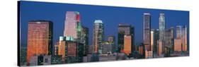 Downtown Los Angeles Skyline at Night-null-Stretched Canvas