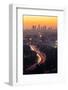 Downtown Los Angeles Skyline at Twilight Ca.-f11photo-Framed Photographic Print