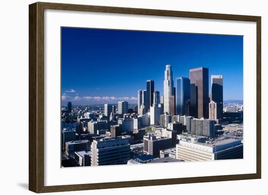 Downtown Los Angeles viewed from the Hollywood Hills, Los Angeles, California-null-Framed Photographic Print