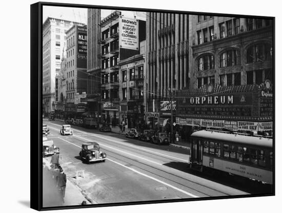 Downtown Los Angeles-null-Framed Stretched Canvas