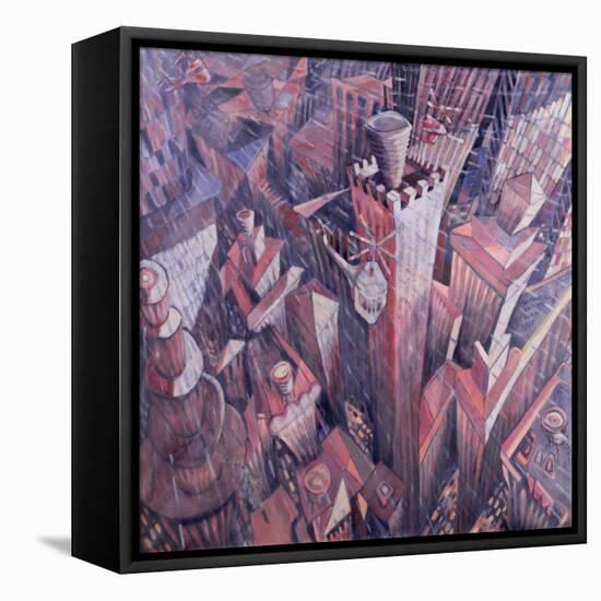 Downtown Manhattan Hailstorm, 1995-Charlotte Johnson Wahl-Framed Stretched Canvas