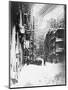 Downtown Manhattan in Blizzard-null-Mounted Photographic Print
